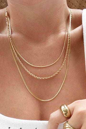 Gold-Plated Triple Layer Necklace