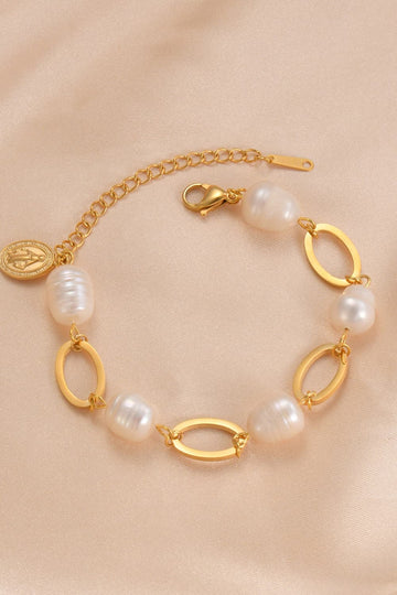 14K Gold-plated Freshwater Pearl Bracelet