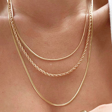 Gold-Plated Triple Layer Necklace