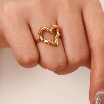 18K Gold Plated Heart-Shaped Ring