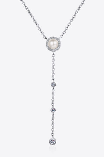 Moissanite Pearl Drop Necklace